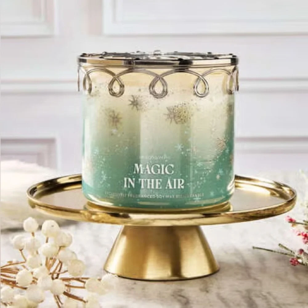 Bath & Body Works “Magic in the Air” 3-Wick Candle w Extra Fancy Metal Lid | NIB